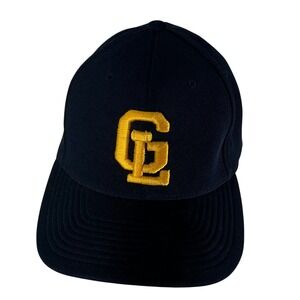 Fitted Baseball Cap L-XL 7 3/8-6 Black Gold Embroidered Logo Hat‎